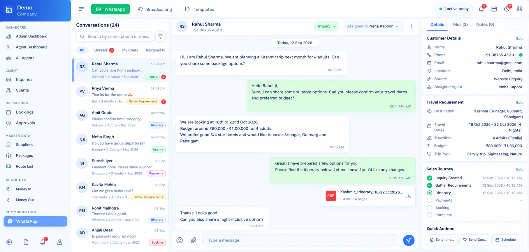 From WhatsApp Enquiries to Confirmed Bookings: Managing a Travel Agency the Smarter Way